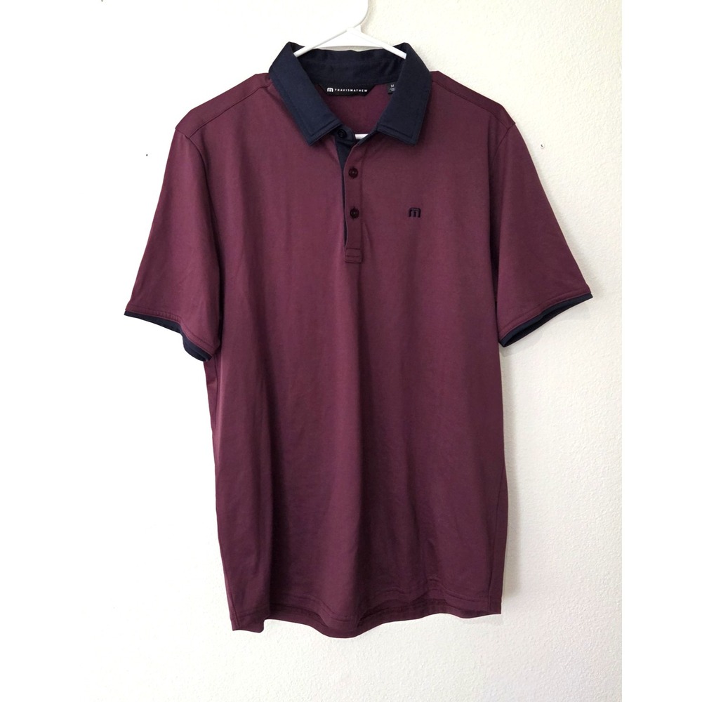 Travis Mathew Home Game Polo Shirt Mens Medium Mauve Wine‎ 1MAB338 Peru